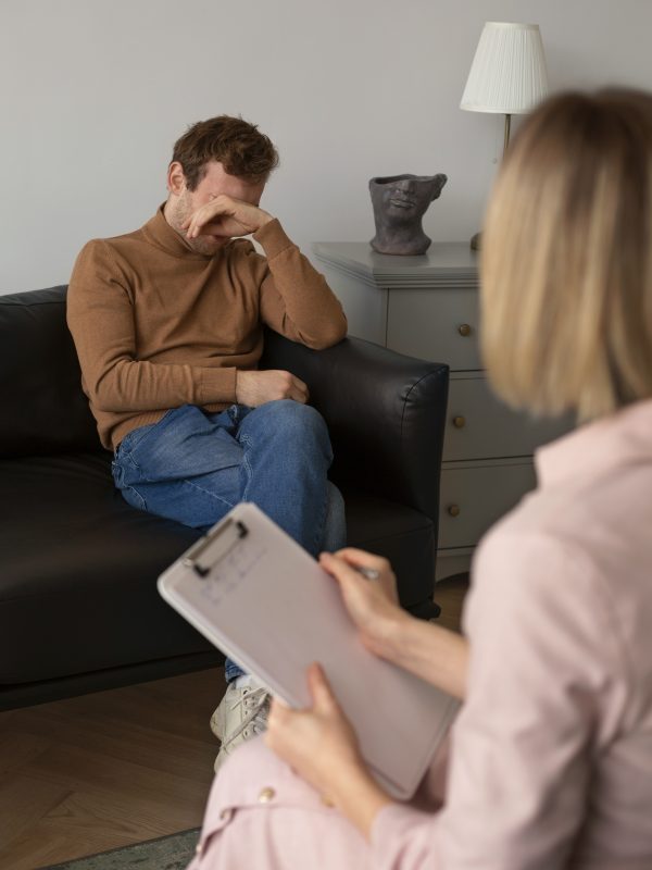 A young man is tell his condition to psychiatrist